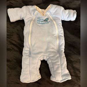 Baby Merlin’s Magic Sleepsuit‎ Blue Small 3–6 Months Cotton Swaddle Transition